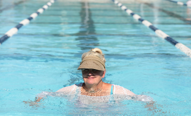 Water walking at Harmon Park pool